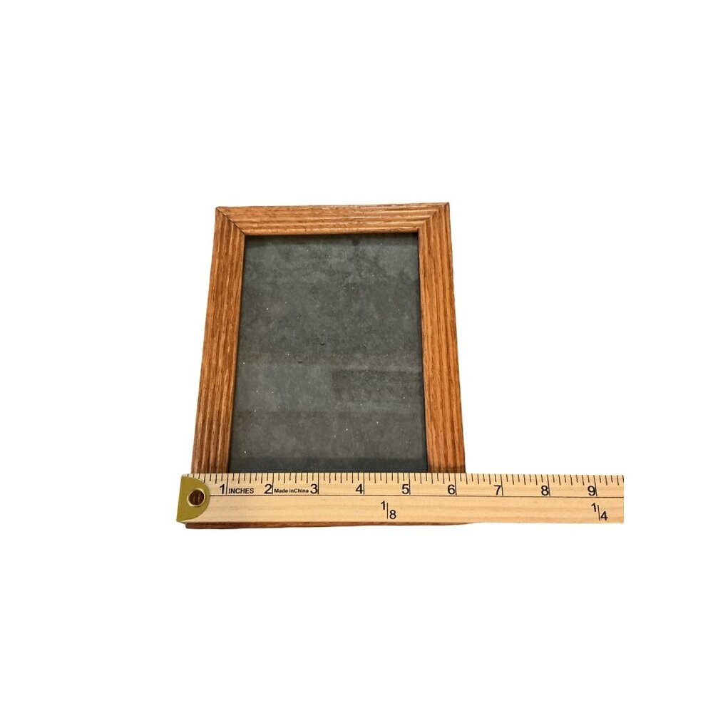 Set Of 3 Oak Picture Frames Varying Sizes With Glass Panels & Rustic Finish - Picture 6 of 10